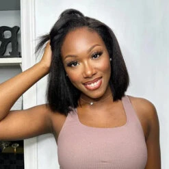 4C Edges Hairline Kinky Straight 8×5 Pre-bleached Knots Natural Scalp 220% Density Short Bob Wig -Ethereal Hair Shop 700 bob wig with curly edges wig 9