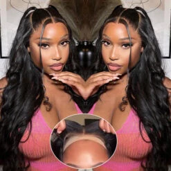 Body Wave 5x5 Invisible HD Lace Closure Wigs Pre Plucked & Pre Bleached Glueless Human Hair Wigs -Ethereal Hair Shop 700 body wave wig 3