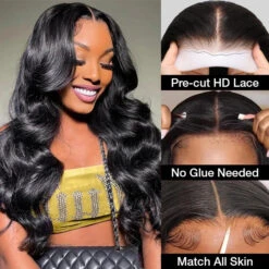 Body Wave 5x5 Invisible HD Lace Closure Wigs Pre Plucked & Pre Bleached Glueless Human Hair Wigs -Ethereal Hair Shop 700 body wave wig 5