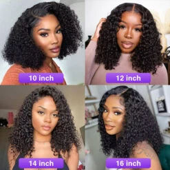 Curly Hair Short Bob Pre Plucked Glueless Lace Front Wigs 100% Human Hair Curly Bob Lace Front Wigs -Ethereal Hair Shop 700 curly bob wig 4