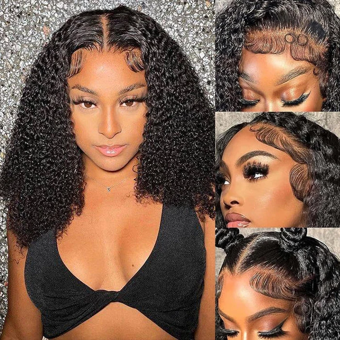 220% Density Shoulder Length Short Curly Hair Bob Wigs Pre-Cut 8×5 Glueless HD Lace Wigs 8 220% Density Shoulder Length Short Curly Hair Bob Wigs Pre-Cut 8×5 Glueless HD Lace Wigs - Image 6