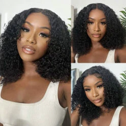 Curly Hair Short Bob Pre Plucked Glueless Lace Front Wigs 100% Human Hair Curly Bob Lace Front Wigs -Ethereal Hair Shop 700 curly bob wig 9