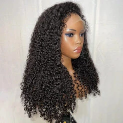 Glueless Pull Go Drawstring Curly Wig With 4C Curly Edge Hairline 13x4 13x6 HD Lace Human Hair Wigs 220%Density Full Hair -Ethereal Hair Shop 700 curly edges hairline wig 10