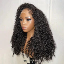 Glueless Pull Go Drawstring Curly Wig With 4C Curly Edge Hairline 13x4 13x6 HD Lace Human Hair Wigs 220%Density Full Hair