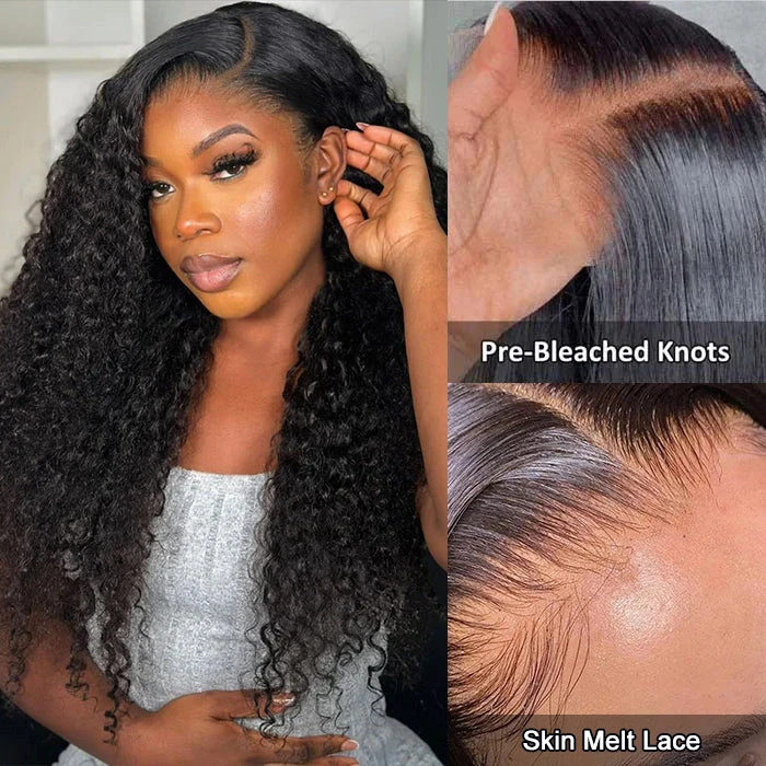 Glueless 13x6 Full Lace Front Wig Curly Hair Invisible HD Lace Human Hair Wigs With Pre Bleached Knots Plucked Hairline 4 Glueless 13x6 Full Lace Front Wig Curly Hair Invisible HD Lace Human Hair Wigs With Pre Bleached Knots Plucked Hairline - Image 2