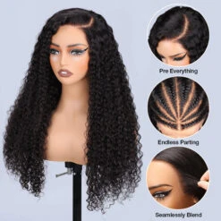 Virgin Brazilian Curly 13x4 HD Lace Ear-to-Ear Frontal Wig Invisible Knots Large & Small Cap Size 220% Density 28 Virgin Brazilian Curly 13x4 HD Lace Ear-to-Ear Frontal Wig Invisible Knots Large & Small Cap Size 220% Density -Ethereal Hair Shop 700 curly lace wigs 4