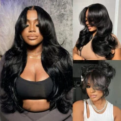 300% Density Face-Framing Curtain Bangs Body Wave Glueless 13x4 HD Lace Front Wigs Human Hair -Ethereal Hair Shop 700 curtain bangs straight wigs 7 3875c0ba d497 46e7 b587 d55c169a4e56