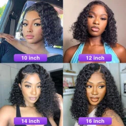 Deep Wave HD Lace Front Bob Wig Pre Plucked Human Hair Lace Wigs For Women 220% Density -Ethereal Hair Shop 700 deep wave bob wig 3