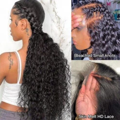Deep Wave Snug Fit 360 Lace Frontal Wig 100 Human Hair Wigs For Women Pre Bleached Knots 19 Deep Wave Snug Fit 360 Lace Frontal Wig 100 Human Hair Wigs For Women Pre Bleached Knots -Ethereal Hair Shop 700 deep wave invisi string lace wig 5