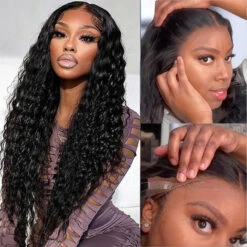 13x6 Pre-All Glueless Lace Frontal Wig Pre Cut Ear To Ear Lace Glueless Deep Wave Wigs