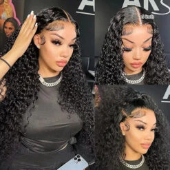 Deep Wave 5x5 HD Transparent Lace Closure Wigs Glueless Human Hair Wig With Bleached Knots 18 Deep Wave 5x5 HD Transparent Lace Closure Wigs Glueless Human Hair Wig With Bleached Knots -Ethereal Hair Shop 700 deep wave skin melt hd lace wig 16