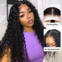 Deep Wave 5x5 HD Transparent Lace Closure Wigs Glueless Human Hair Wig With Bleached Knots 21 Deep Wave 5x5 HD Transparent Lace Closure Wigs Glueless Human Hair Wig With Bleached Knots -Ethereal Hair Shop 700 deep wave skin melt hd lace wig 22