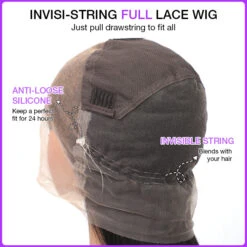 Glueless 360 Full Lace Frontal Straight Wigs With Invisi-String Affordable Snug Fit Human Hair Wigs Lace Parting Anywhere -Ethereal Hair Shop 700 full lace invisi string wig 2 1
