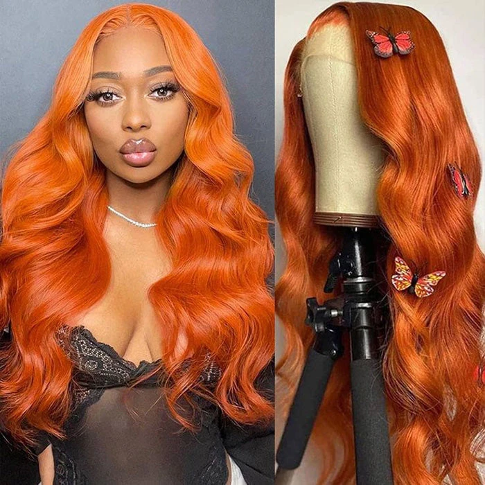 Ginger Orange Wig 4x4/5x5 Transparent HD Lace Human Hair Wigs Pre Plucked Hairline 180% Density 4 Ginger Orange Wig 4x4/5x5 Transparent HD Lace Human Hair Wigs Pre Plucked Hairline 180% Density - Image 2