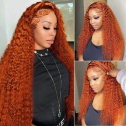 Orange Ginger 13X6 Full Lace Front Human Hair Wigs With Baby Hair Lace Wigs For Women -Ethereal Hair Shop 700 ginger lace wig 2