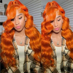 Orange Ginger 13X6 Full Lace Front Human Hair Wigs With Baby Hair Lace Wigs For Women -Ethereal Hair Shop 700 ginger lace wig 7