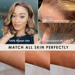 Body Wave P4/27 Highlight Short Bob Wigs 13x4/4x4 Lace Front Human Hair Wigs With Baby Hair Pre Plucked -Ethereal Hair Shop 700 highlight bob wig 10