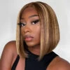 P4/27 Highlight Short Straight Bob 4x4 Lace Closure Wig 100% Human Virgin Hair 220% Density 2 P4/27 Highlight Short Straight Bob 4x4 Lace Closure Wig 100% Human Virgin Hair 220% Density -Ethereal Hair Shop 700 highlight bob wig 13