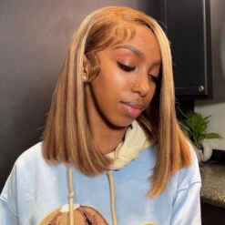 P4/27 Highlight Short Bob Wigs 13x4/13x6 Lace Front Human Hair Wigs With Baby Hair Pre Plucked With Natural Hairline 18 P4/27 Highlight Short Bob Wigs 13x4/13x6 Lace Front Human Hair Wigs With Baby Hair Pre Plucked With Natural Hairline -Ethereal Hair Shop 700 highlight bob wig 8