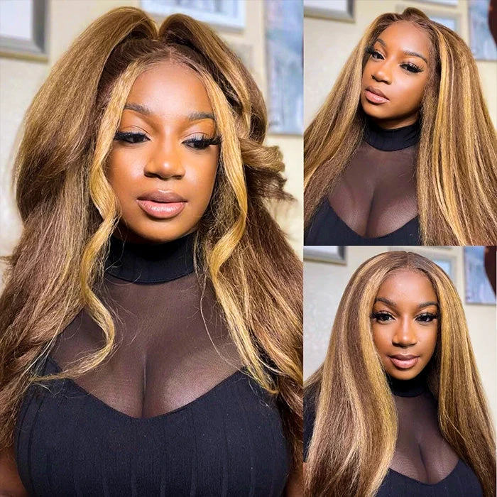 Glueless Kinky Straight Invisible-String Snug Fit 360 Full Lace Pre Plucked & Bleached HD Lace Wigs 22 Glueless Kinky Straight Invisible-String Snug Fit 360 Full Lace Pre Plucked & Bleached HD Lace Wigs - Image 20
