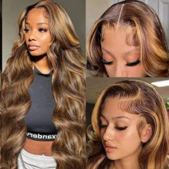 Highlight Put On Go® Glueless Wig Pre Cut 4x4 HD Lace Closure Wig Beginner Friendly -Ethereal Hair Shop 700 highlight straight lace wig 13 1