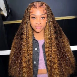 Highlighted Deep Wave Wig #4/27 Ombre Colored Wig Brown Wig With Blonde Highlighted Lace Front Human Hair Wigs 12 Highlighted Deep Wave Wig #4/27 Ombre Colored Wig Brown Wig With Blonde Highlighted Lace Front Human Hair Wigs -Ethereal Hair Shop 700 highlight straight lace wig 15