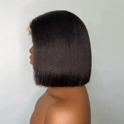 Glueless Kinky Edges Hairline Short Bob Wig Silky Straight 8×5 Pre-bleached Knots Natural Scalp 220% Density -Ethereal Hair Shop 700 kinky edges straight wig 6