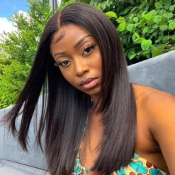 Layered Straight Glueless Wigs Human Hair Pre Cut 8x5 HD Lace Closure Wig 220% Density -Ethereal Hair Shop 700 layered cut straight lace wig 32