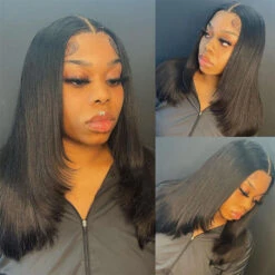 Layered Straight Glueless Wigs Human Hair Pre Cut 8x5 HD Lace Closure Wig 220% Density -Ethereal Hair Shop 700 layered cut straight lace wig 34