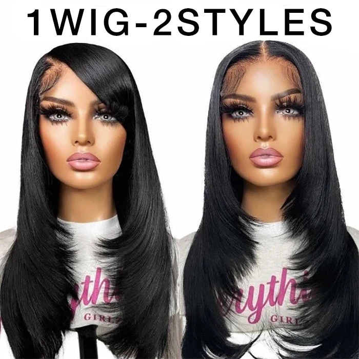 Hermosa Layered Cut Pre-plucked Glueless 13x4 Frontal Lace Wig 100% Human Hair Wigs 5 Hermosa Layered Cut Pre-plucked Glueless 13x4 Frontal Lace Wig 100% Human Hair Wigs - Image 3