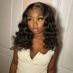 Shoulder Length Human Hair Wigs Loose Deep Wave Bob 13x4 HD Lace Front Wigs 220% Density -Ethereal Hair Shop 700 loose deep bob wig 3