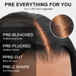 Glueless Straight Wig 8x5 Closure HD Lace 100% Human Hair Wigs With Invisible Bleached Small Knots 20 Glueless Straight Wig 8x5 Closure HD Lace 100% Human Hair Wigs With Invisible Bleached Small Knots -Ethereal Hair Shop 700 pre everything lace wig 7