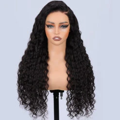 Deep Wave Glueless 13x6 Ear-to-ear Full Frontal HD Lace C Part Wig 100% Human Hair Pre Everything Wig -Ethereal Hair Shop 700 pull go wig 10