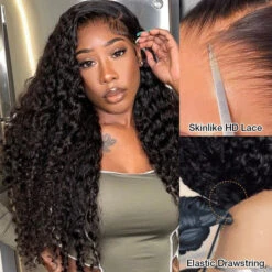 Deep Wave Glueless 13x6 Ear-to-ear Full Frontal HD Lace C Part Wig 100% Human Hair Pre Everything Wig -Ethereal Hair Shop 700 pull go wig 22