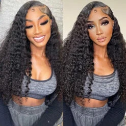 Deep Wave Glueless 13x6 Ear-to-ear Full Frontal HD Lace C Part Wig 100% Human Hair Pre Everything Wig -Ethereal Hair Shop 700 pull go wig 35
