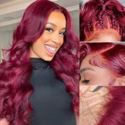 C-Shape Ear Design Body Wave Wig 99J Burgundy Color Glueless 8x5 HD Lace Wigs With Pre-Plucked Hairline -Ethereal Hair Shop 700 ready go bob wig 46 b46b40a4 b935 4bba 9e1b adcbd7cba76a