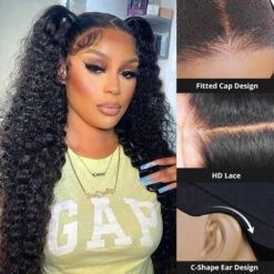 Glueless Wig Deep Wave 8x5 HD Lace Human Hair Pre Plucked & Bleached Ready To Go 22 Glueless Wig Deep Wave 8x5 HD Lace Human Hair Pre Plucked & Bleached Ready To Go -Ethereal Hair Shop 700 ready go bob wig 55
