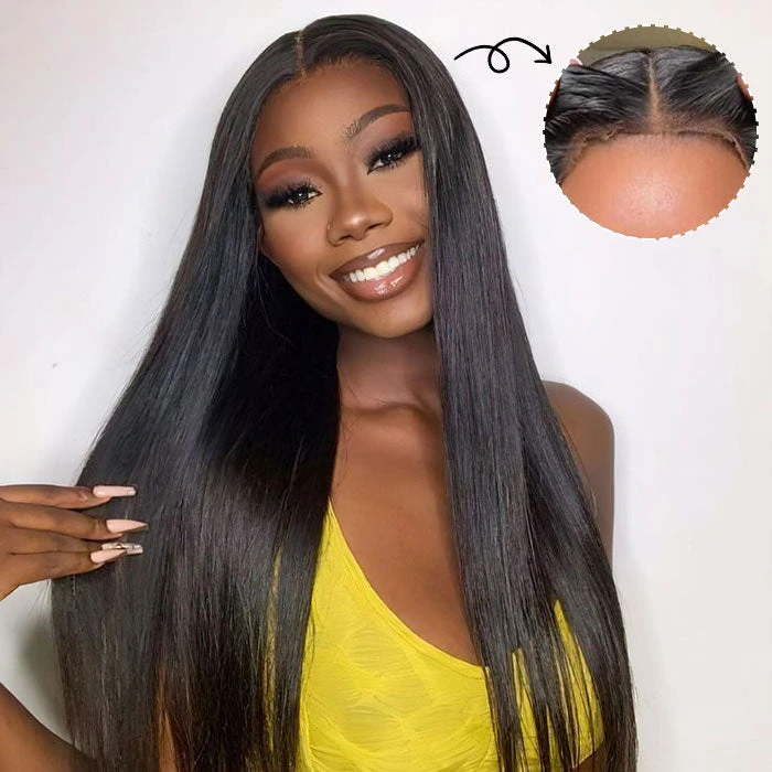 8x5 HD Lace Straight Glueless Wig Pre Bleached Knots Ship In 24H 3 8x5 HD Lace Straight Glueless Wig Pre Bleached Knots Ship In 24H