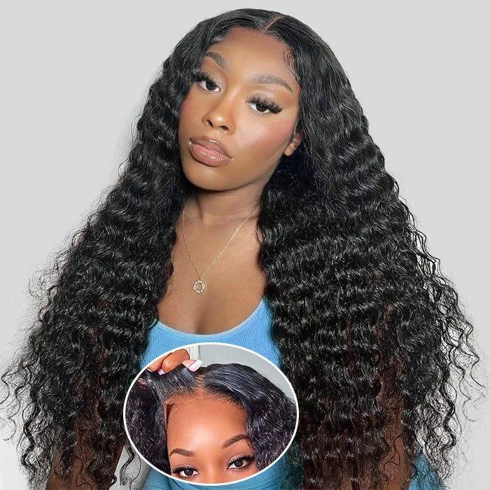 Deep Wave 4x4 HD Lace Closure Wig Pre Cut & Plucked & Bleached Put On Go® Glueless Wig Beginner Friendly 5 Deep Wave 4x4 HD Lace Closure Wig Pre Cut & Plucked & Bleached Put On Go® Glueless Wig Beginner Friendly - Image 3