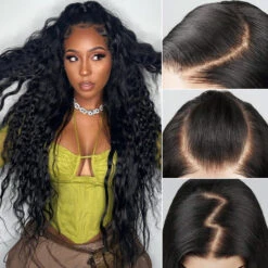 Glueless Wig Human Hair Water Wave Wigs Pre Cut 8x5 HD Lace Closure Wigs For Beginners Pre Plucked Pre Bleached -Ethereal Hair Shop 700 ready go wig 110