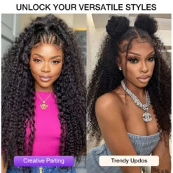 Pre-Knotless Glueless Curly Wig Versatile Pre Cut 8x5 Closure HD Lace Human Hair Wigs Put On Go® -Ethereal Hair Shop 700 ready go wig 114