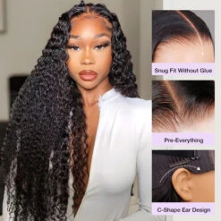 Pre-Knotless Glueless Curly Wig Versatile Pre Cut 8x5 Closure HD Lace Human Hair Wigs Put On Go® -Ethereal Hair Shop 700 ready go wig 115