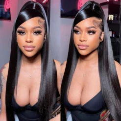 220% Density 13x4 HD Lace Ear-to-Ear Frontal Straight Wig Invisible Knots Realistic Hairline Large & Small Cap Size -Ethereal Hair Shop 700 ready go wig 120