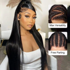 220% Density 13x4 HD Lace Ear-to-Ear Frontal Straight Wig Invisible Knots Realistic Hairline Large & Small Cap Size -Ethereal Hair Shop 700 ready go wig 121