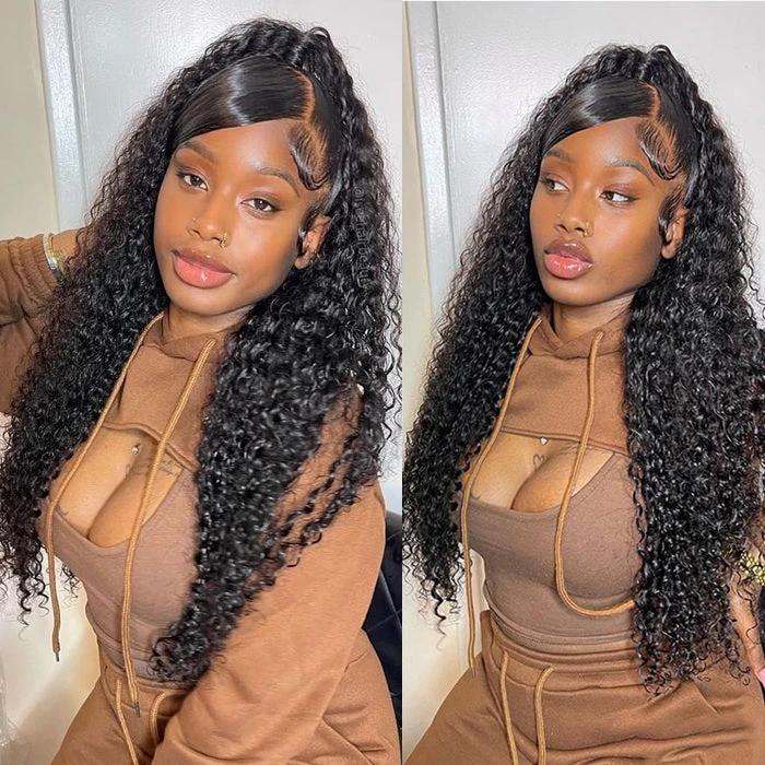 Virgin Brazilian Curly 13x4 HD Lace Ear-to-Ear Frontal Wig Invisible Knots Large & Small Cap Size 220% Density 3 Virgin Brazilian Curly 13x4 HD Lace Ear-to-Ear Frontal Wig Invisible Knots Large & Small Cap Size 220% Density