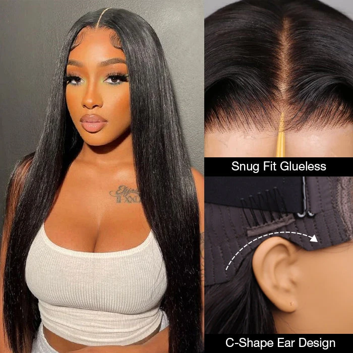 Glueless Straight Wig 8x5 Closure HD Lace 100% Human Hair Wigs With Invisible Bleached Small Knots 5 Glueless Straight Wig 8x5 Closure HD Lace 100% Human Hair Wigs With Invisible Bleached Small Knots - Image 3