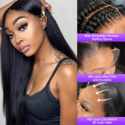 13x4 Pre-Cut Lace Front Straight Wig Real Ear To Ear Pre-Cut & Pre-Pluck & Pre-Bleached Pre-All Wig -Ethereal Hair Shop 700 ready go wig 7