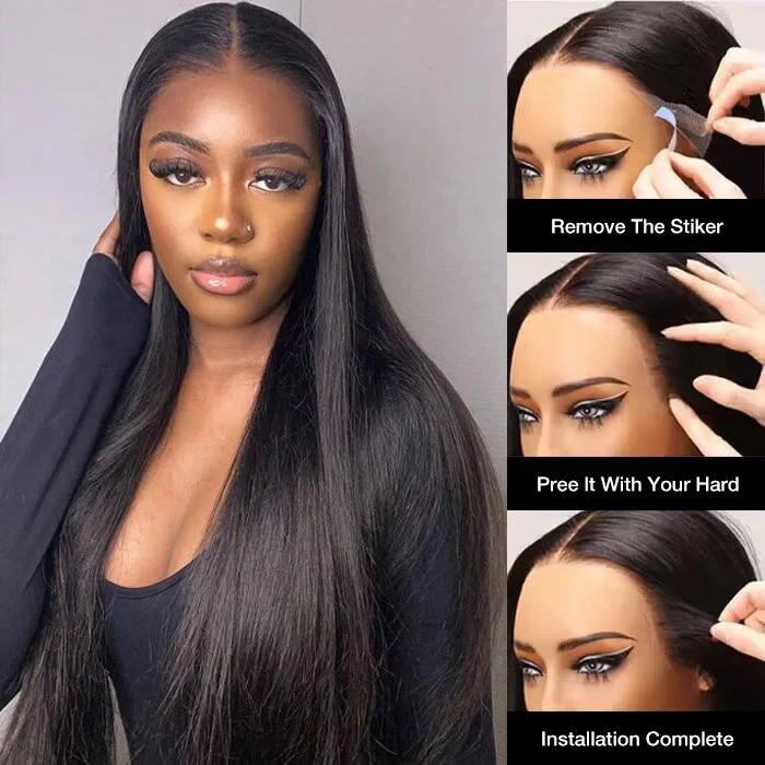 Ear To Ear 13x4 HD Lace Front Straight Wig Pre Cut & Plucked & Bleached Real Glueless Wig 6 Ear To Ear 13x4 HD Lace Front Straight Wig Pre Cut & Plucked & Bleached Real Glueless Wig - Image 4