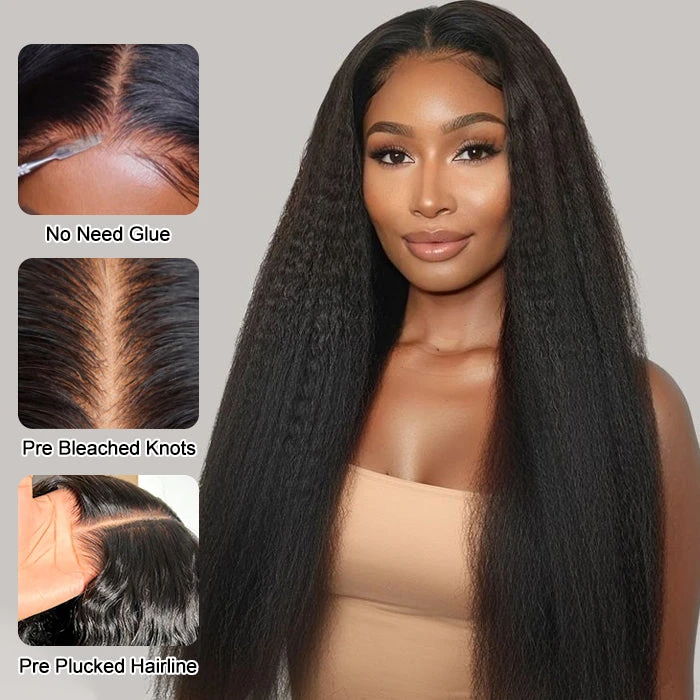 Glueless Wigs Human Hair Kinky Straight Pre Cut 4x4 5x5 8x5 HD Lace Closure Wigs For Beginners 5 Glueless Wigs Human Hair Kinky Straight Pre Cut 4x4 5x5 8x5 HD Lace Closure Wigs For Beginners - Image 3