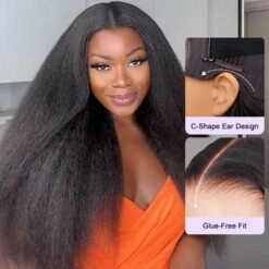 Glueless Wigs Human Hair Kinky Straight Pre Cut 4x4 5x5 8x5 HD Lace Closure Wigs For Beginners 18 Glueless Wigs Human Hair Kinky Straight Pre Cut 4x4 5x5 8x5 HD Lace Closure Wigs For Beginners -Ethereal Hair Shop 700 ready go wig 92